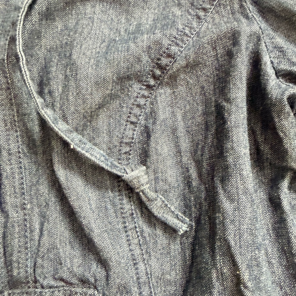 Urban Heritage Dark Blue Hooded Jean Jacket with 3/4 length Sleeves - Picture 7 of 7
